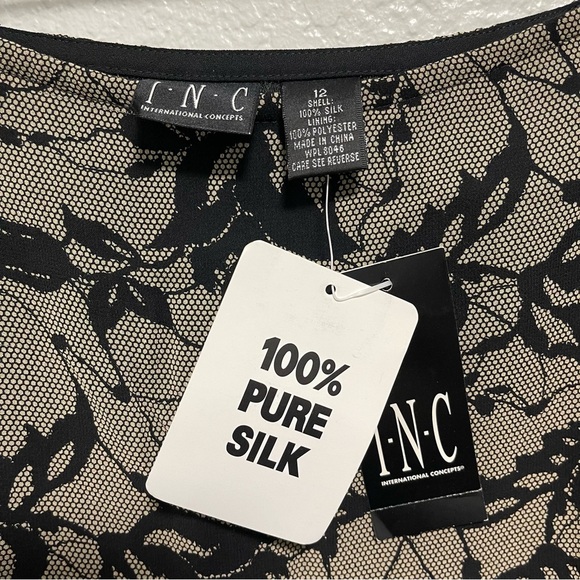 NWT INC International Concepts Lace Print Brown and black Midi Skirt Size 12 - Picture 4 of 5